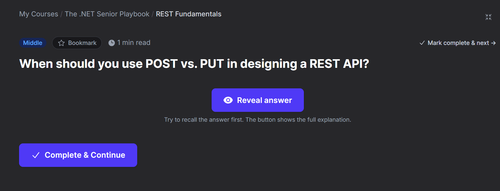 Try first, reveal when ready
