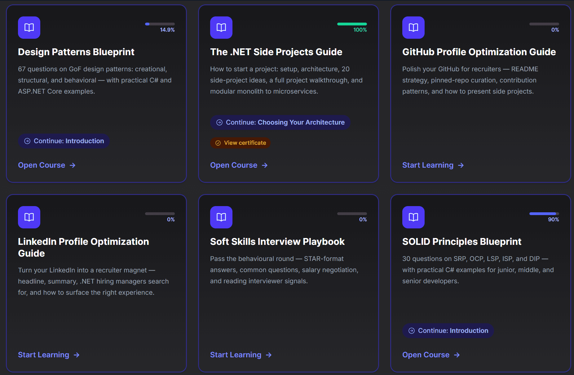 All your courses in one place